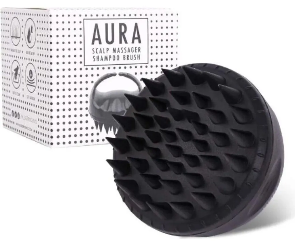 Brosse à shampoing noire ergonomique avec picots silicone SISTER YOUNG