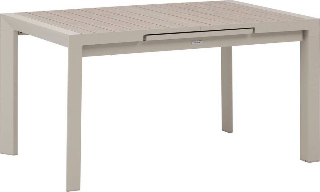 Hespéride - Ausziehbarer gartentisch "evasion" holzoptik leinen & ton 8 plätze lates aus aluminium
