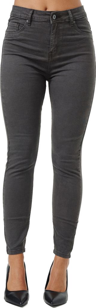 Tazzio Damen Skinny Fit High Rise Jeans F133 (Anthrazit, 40)