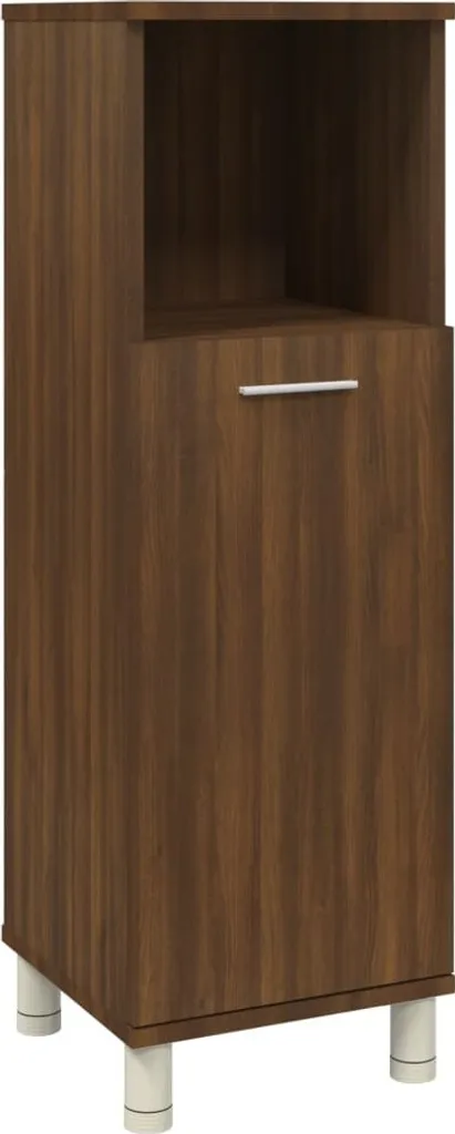 Armadietto Bagno Rovere Marrone 30x30x95cm | Mobile Salvaspazio Legno