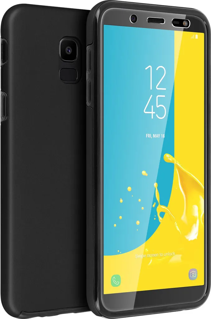 Custodia Avizar Samsung J6 360 Full Body - Nero Opaco Anti-Shock
