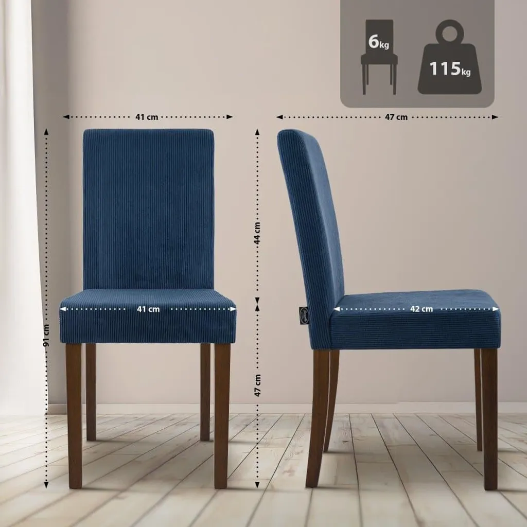 Sedia da Pranzo in Corda Blu e Legno Massello - Comfort Extra e Robustezza - 6