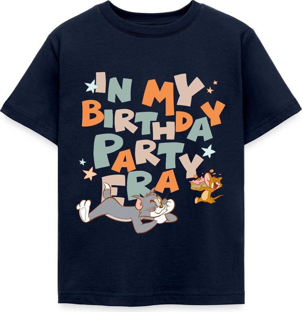 Spreadshirt Tom Und Jerry Geburtstags-Design Kinder T-Shirt, 122/128 (7-8 Jahre), Navy