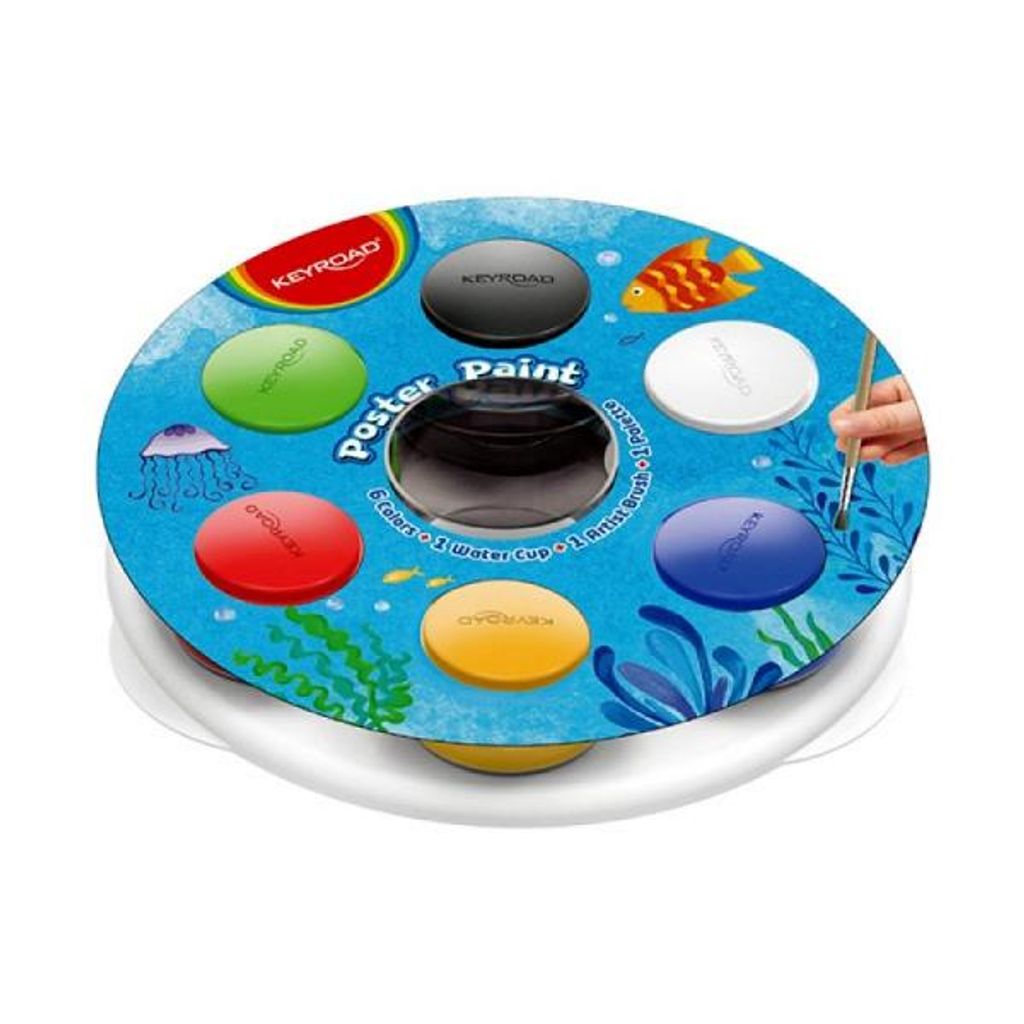 PBS CONNECT Poster malt 6 Farben 25 ml mit einer Tasse Wasser auf einer Basis und einem P48 -Pinsel