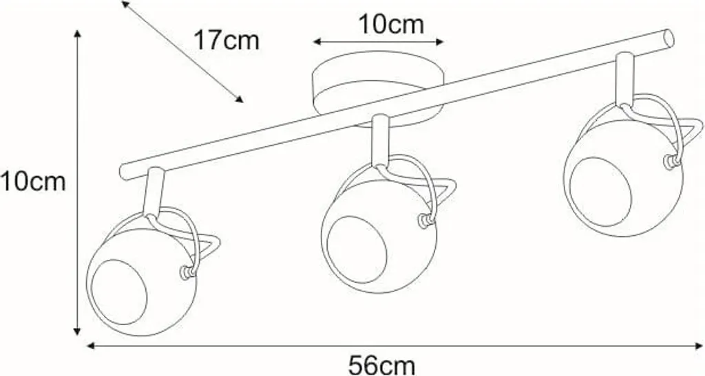 Plafonnier 3 Spots Orientables SALVA en Métal Chromé Design Moderne - 2