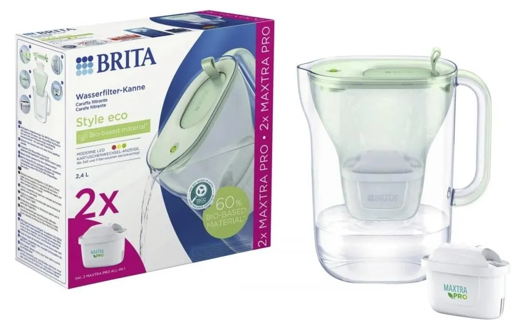 Dites adieu au calcaire avec la carafe BRITA Style eco 2,4L verte
