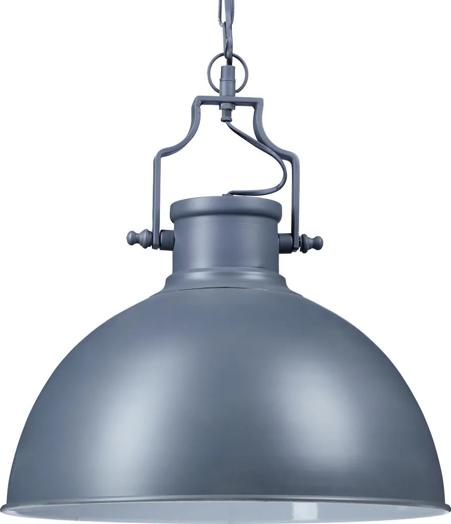 Grande Lampe Suspendue en Acier Style Atelier Noir Mat avec Câble Réglable