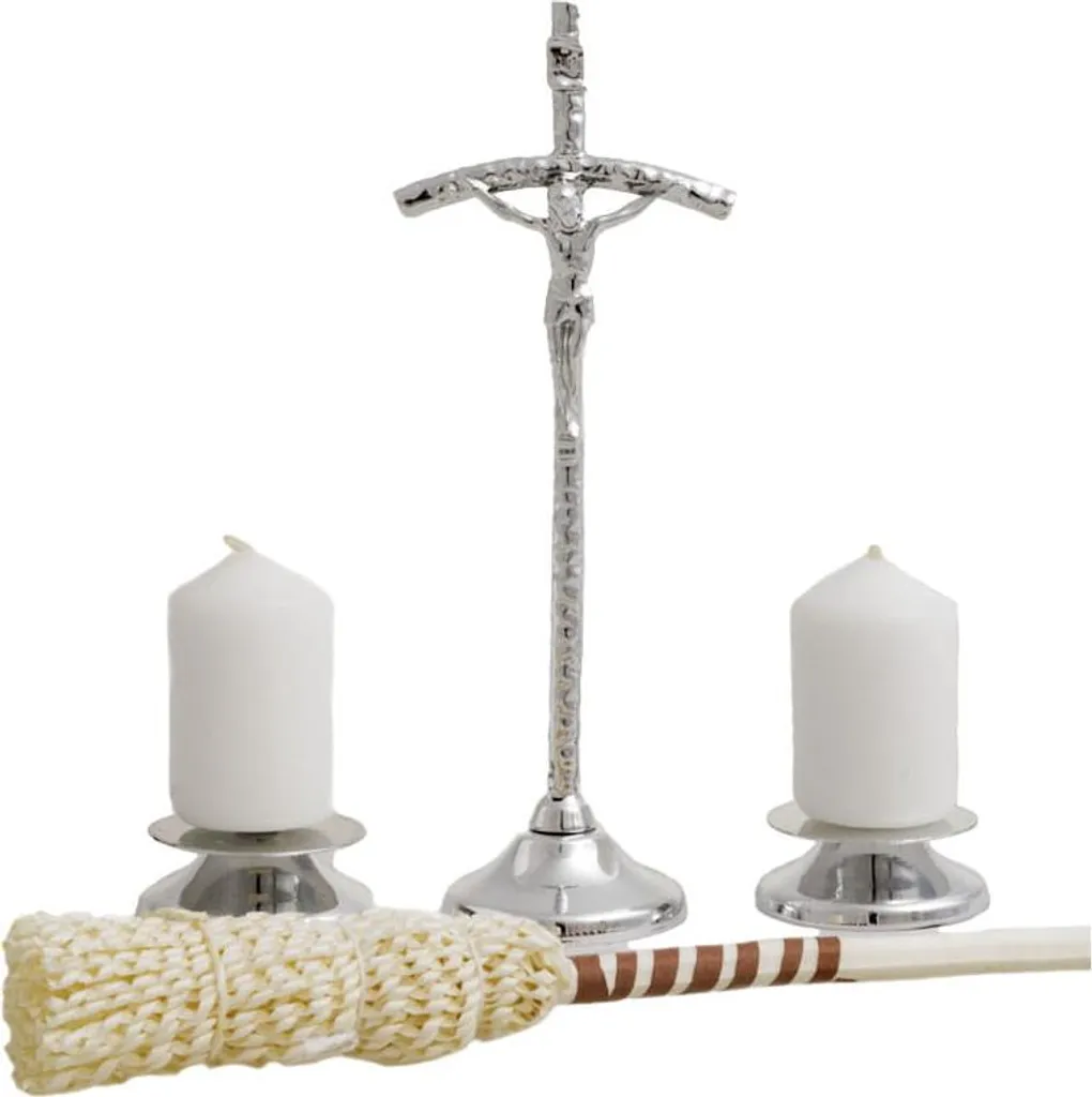 Décoration de Noël Papale Argentée 17 cm pour Table et Cheminée Festive