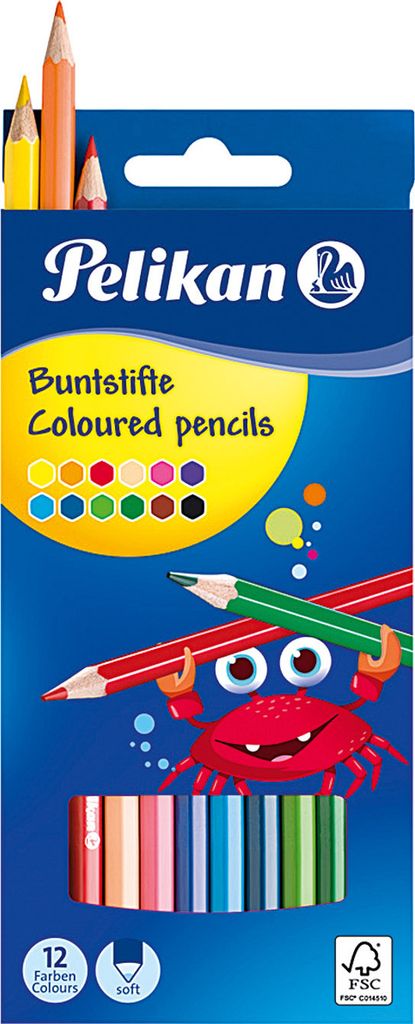 Pelikan crayons de couleur standard long 12 pcs BS12LN 100% Image du produit 