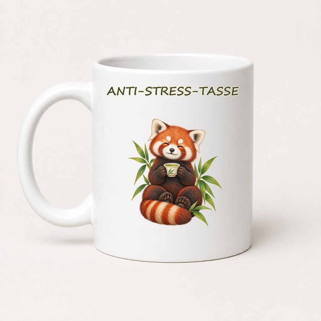 Anti-Stress-Tasse Roter Panda 325 ml Keramik – Tiermotiv Produktbild 