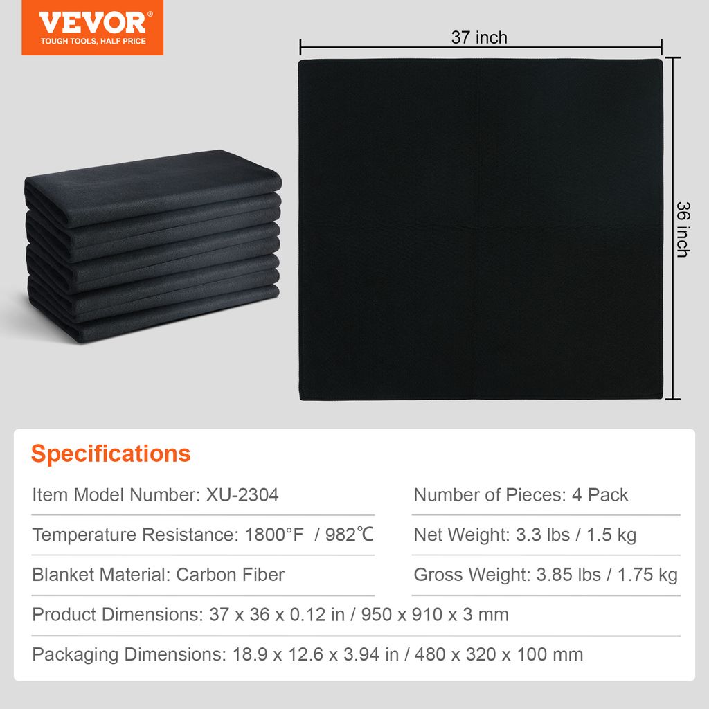 VEVOR 4er-Set Schweißdecke 950 x 910 x 3 mm Produktbild 7