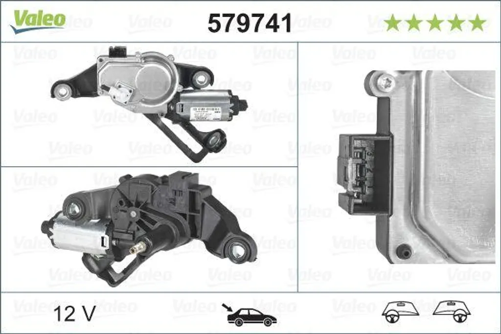 Moteur essuie-glace arrière Valeo 579741 compatible BMW 1 E81 E87 d'origine