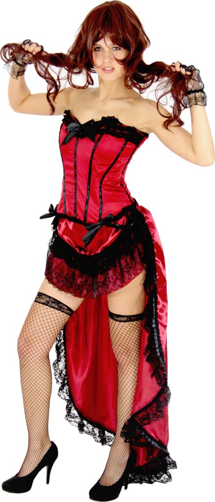 rotes Saloon Girl Kostüm, Größe:L