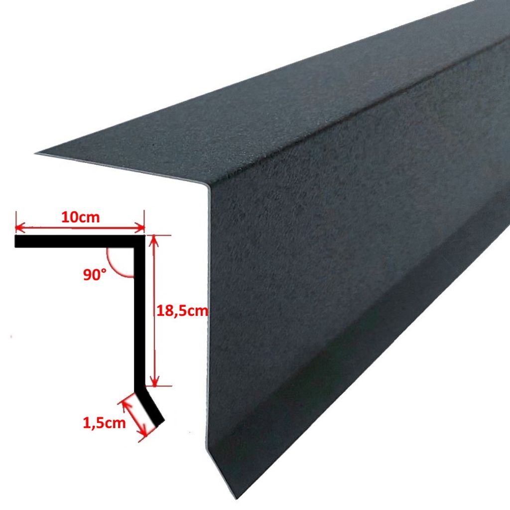 2m Ortgangblech Aluminium 0,7mm Aluminium Anthrazit Matt Produktbild 