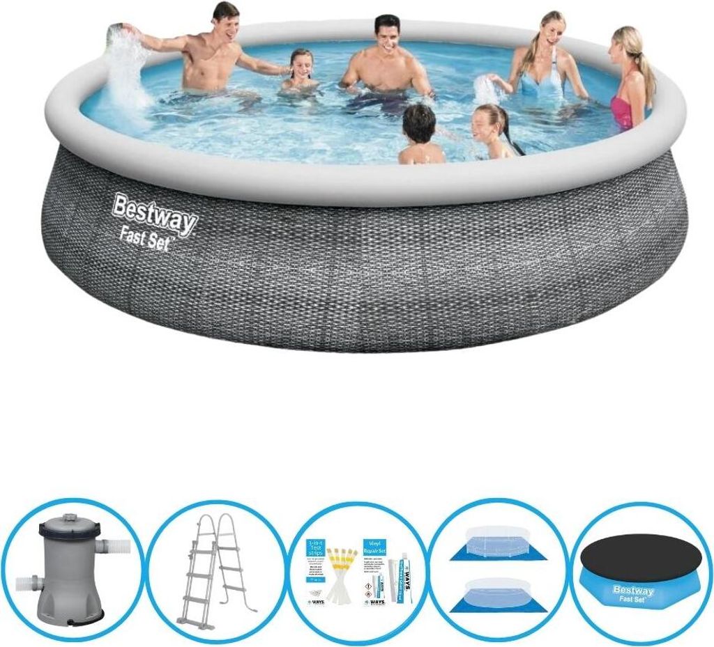 Bestway Pool Fast Set - 457x107 cm - Inklusive Zubehör