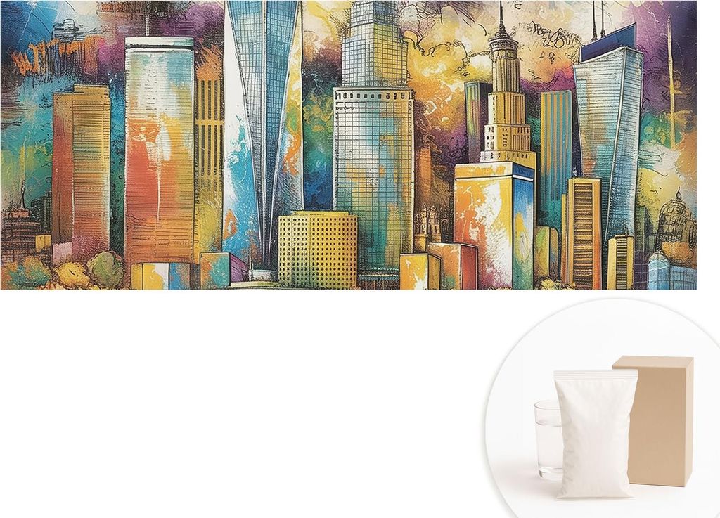 Fototapete - Wandbilder für Wohnzimmer - 208x146 cm - Dekorative Wandfolie - Modernes Design für Wanddekoration - Tapeten für Innenräume - Stad...