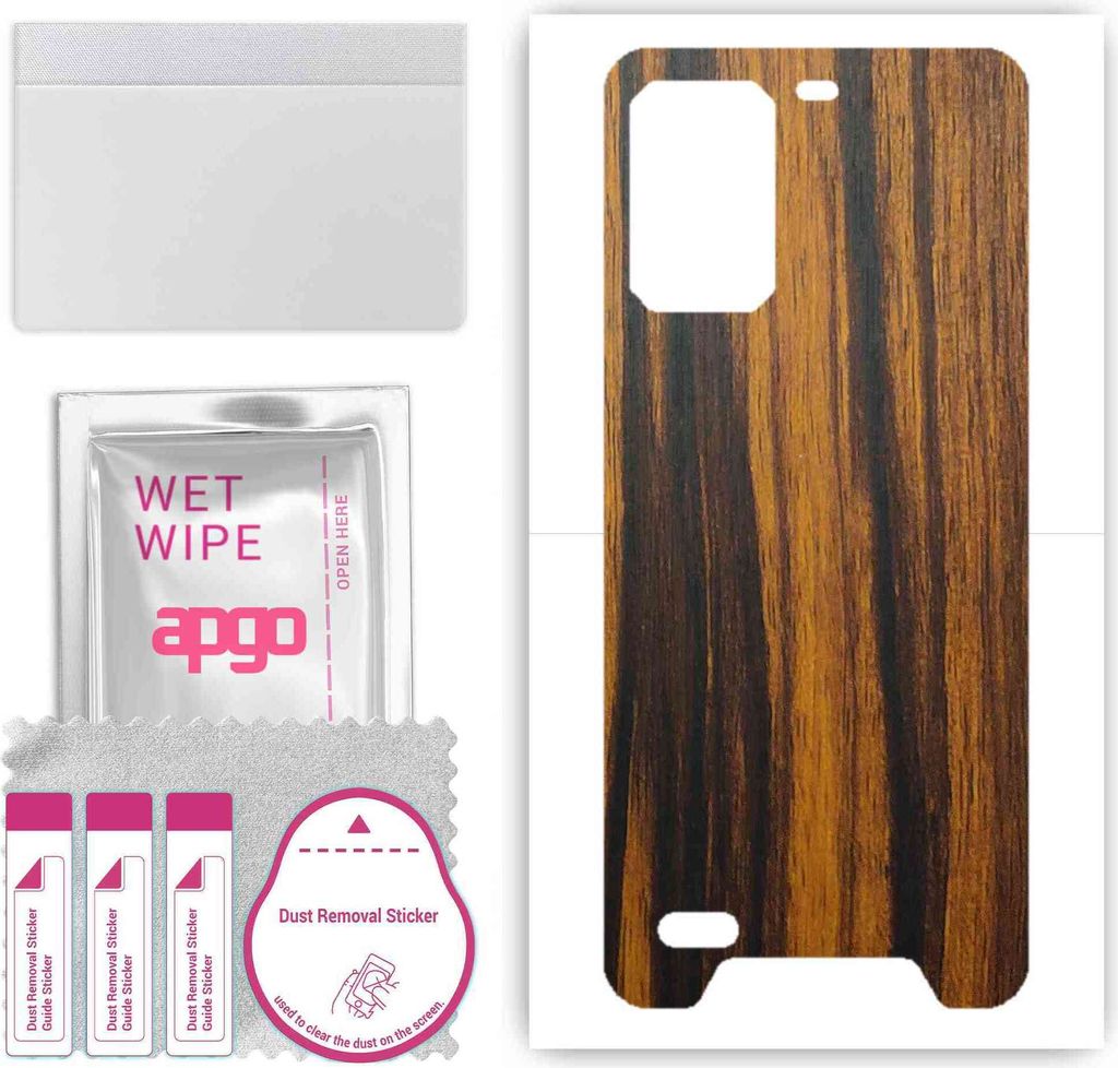 apgo Rückseite Schutzfolie, Skin, kompatibel mit Ulefone Armor 7E, Hinten Displayschutzfolie aus Vinylfolie, kratzfest, einfache Montage - Tigerwood