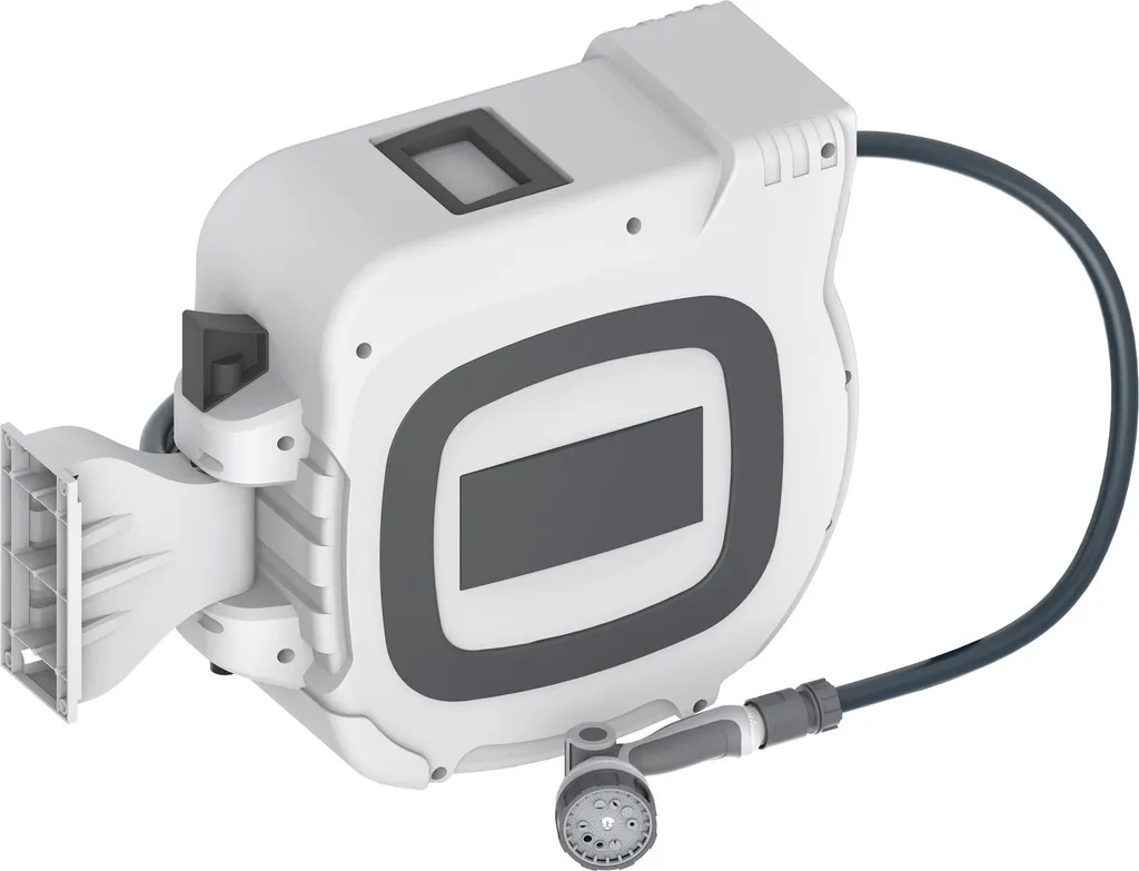 Enrouleur de tuyau d'arrosage UISEBRT 30m automatique gris et blanc