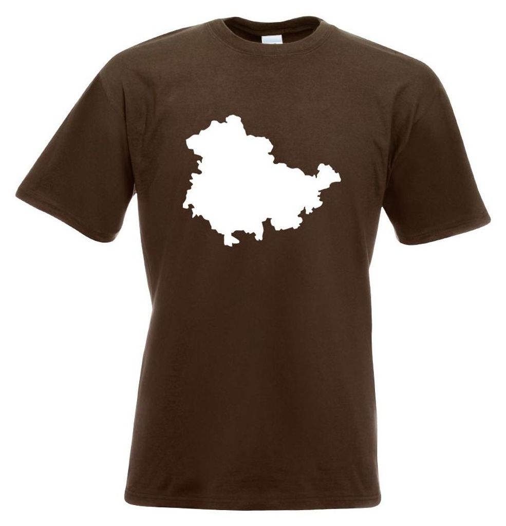 Kiwistar - T-Shirt - Chocolate - Thüringen Deutschland Silhouette Motiv Bedruckt Funshirt Design Print - mit Motiv Bedruckt - Funshirt Design - Sp...
