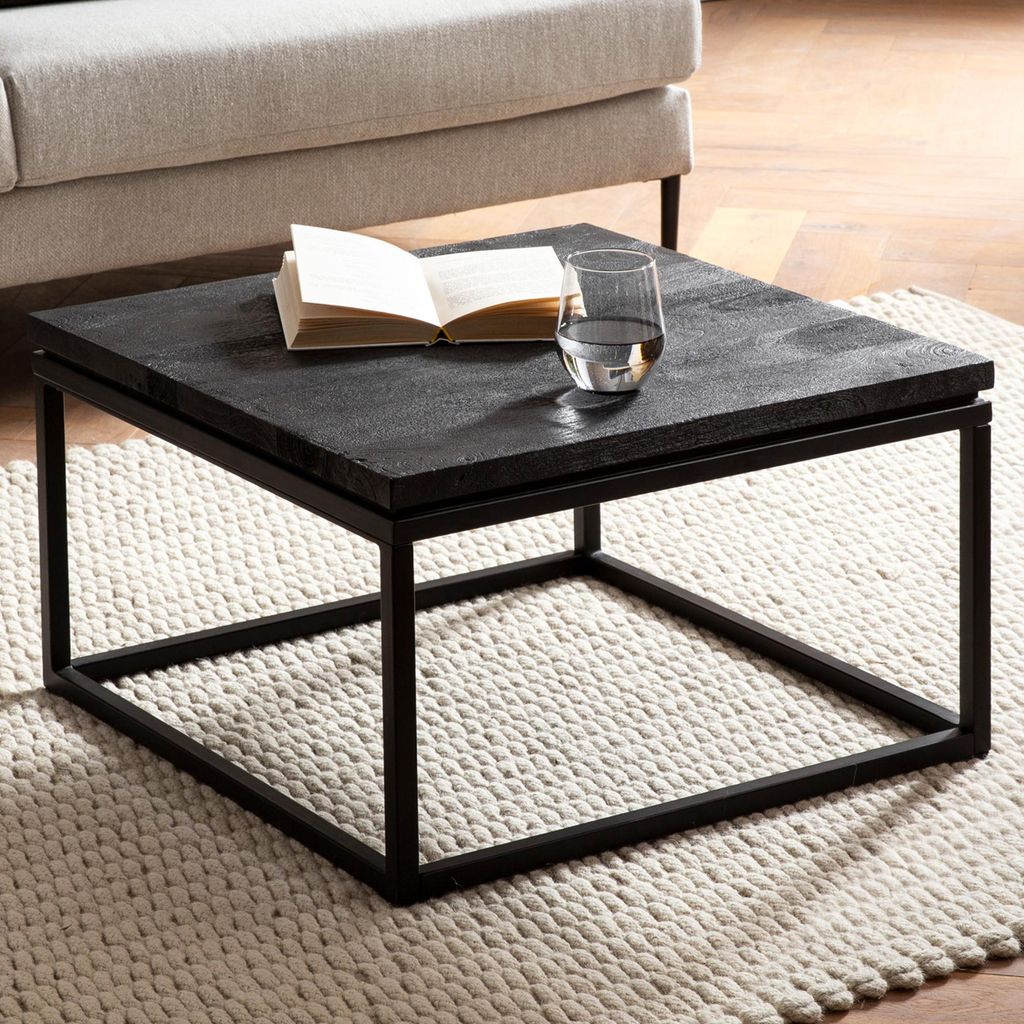 FineBuy Design Couchtisch quadratisch 60 cm Mango Produktbild 