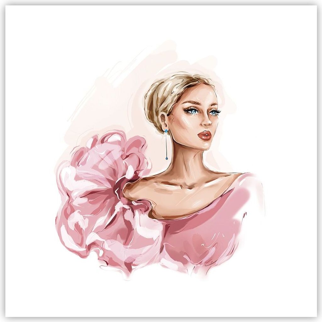 Poster - Poster ohne Rahmen - Frau Künstlerin Mode - 50x50 cm - Wand Bild - Wanddeko - Wandbilder - Kunstposter - Wandposter - Bilder - Kunstdruck...