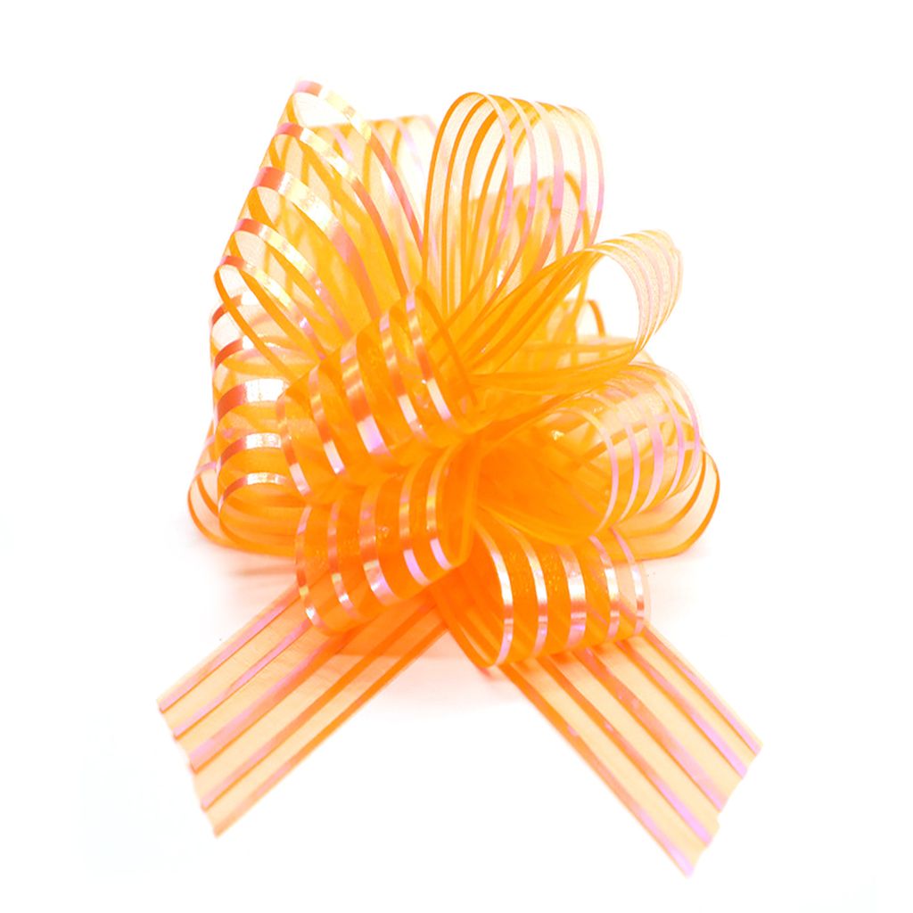 10 Stcs/Set Pull Bows Fade Resistant Streifen handgezeichnet leicht zu formen dauerhafte Party-Dekoration Weit-Orange