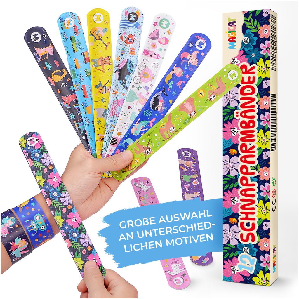 48 Schnapparmband Snap Armband viele Designs Klatscharmband Kinder  Mitgebsel