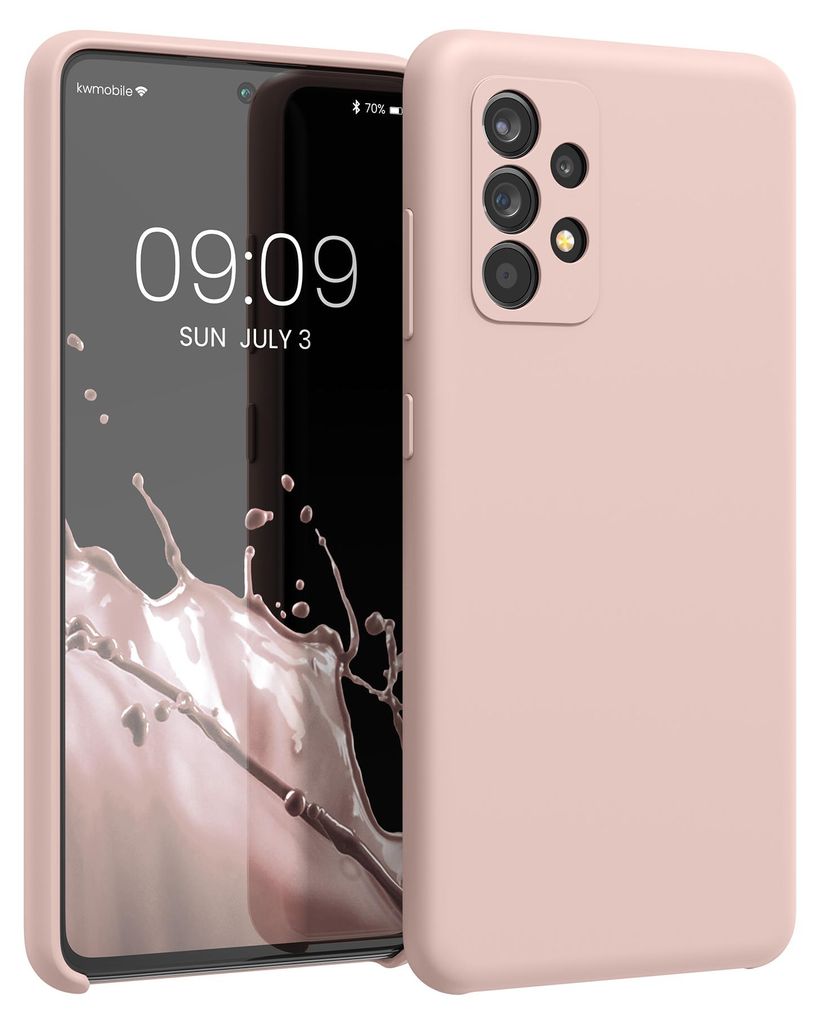 kwmobile Handyhülle für Samsung Galaxy A52 / A52 5G / A52s 5G Hülle - Case Silikon - Kabelloses Laden - Schutzhülle Cover in Altrosa matt
