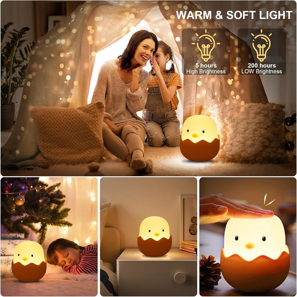 LED noční světlo,silikonová žárovka dotyková noční Obrázek produktu 6