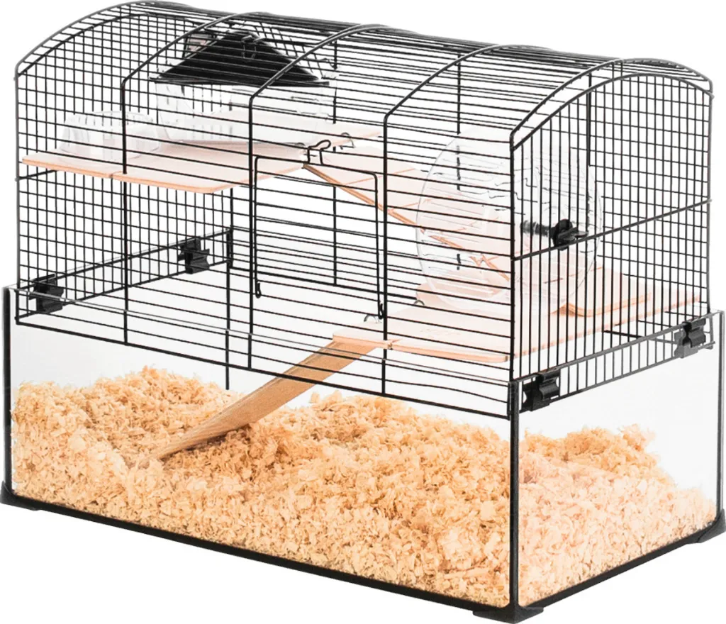 Cage à étages pour rongeurs Zolux Neo Panas Noir avec bac transparent