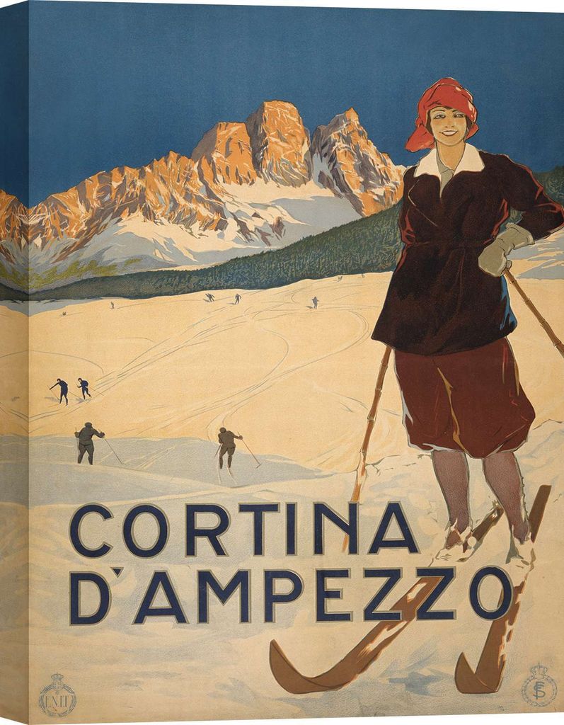 Kunstdruck auf Leinwand, Vintage-Poster - Cortina, 1920 - 60x80 cm