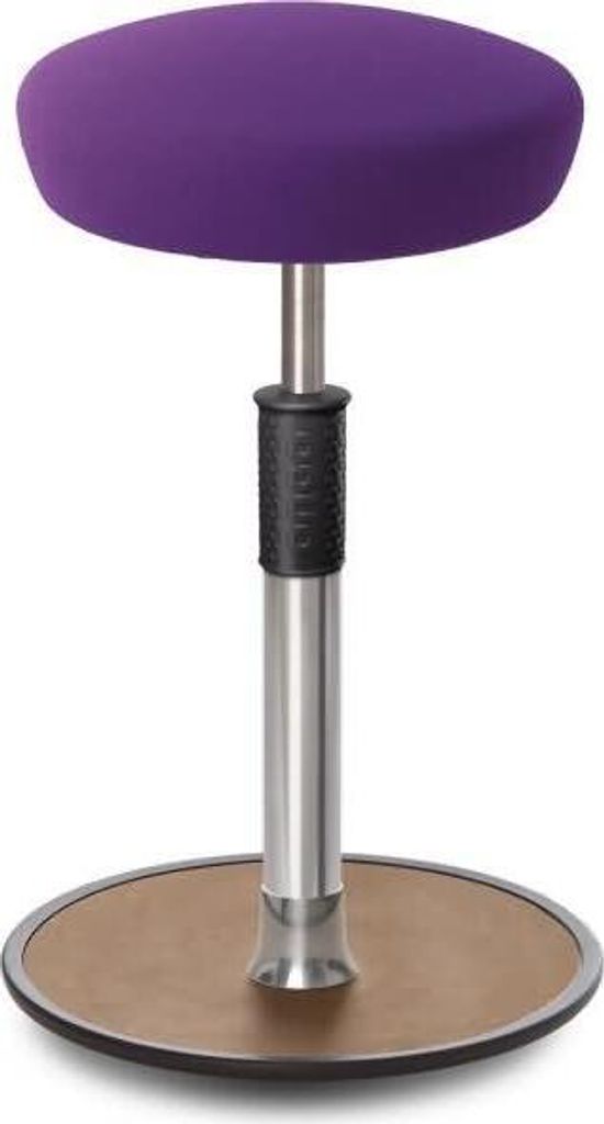 Sitz- Stehhocker Free Tall Hutsitz Gestrick Purpur chrom /Natur.