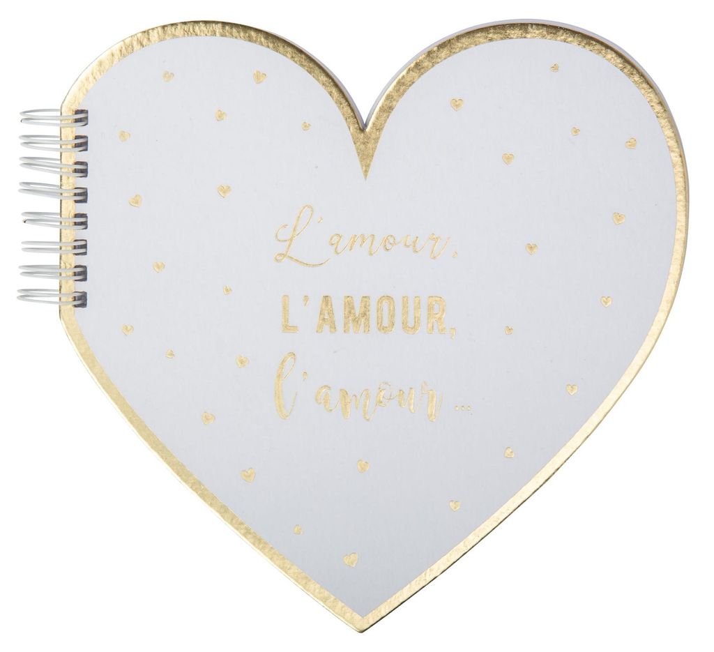 Gästebuch Herzform Liebe Gold 20 cm Weiß Hochzeit - Einheitsgröße