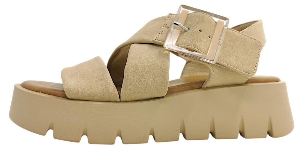 Marco Tozzi Damenschuhe Sandalen Hoch Sandale Beige Freizeit, Schuhgröße:40 EU