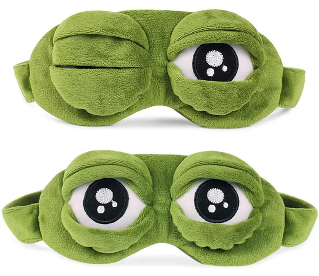 Dormez mieux avec le lot de 2 masques grenouille 3D contre la lumière