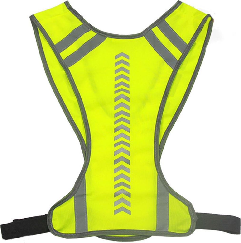 Unisex Warnung Nacht Laufen Radfahren Sicherheit Hohe Sichtbarkeit Reflektierende Weste Jacke-Fluoreszierendes Gelb