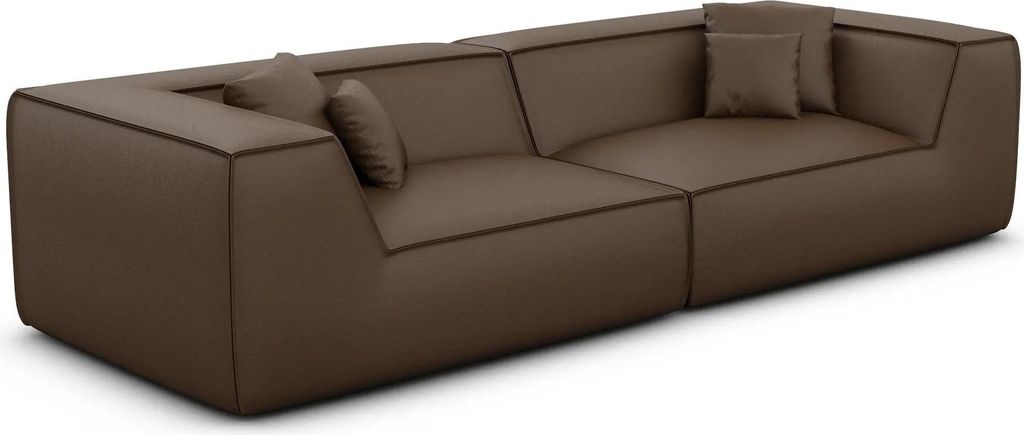 Kunstleder 4-Sitzer Couch Liberia Dunkelbraun