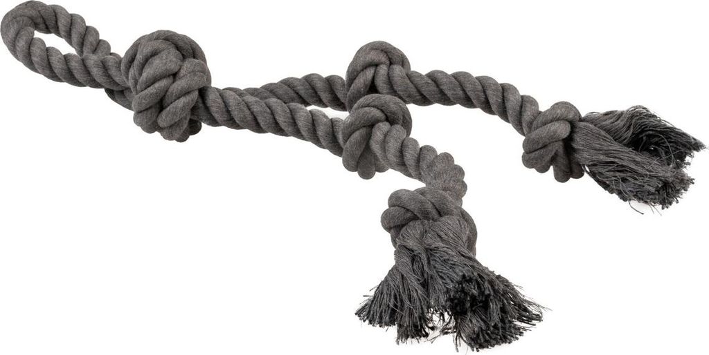 Duvo+ Hundespielzeug Eco-Seil 5 Knoten & Schlaufe grau, Maße: 41 x 11 x 5 cm