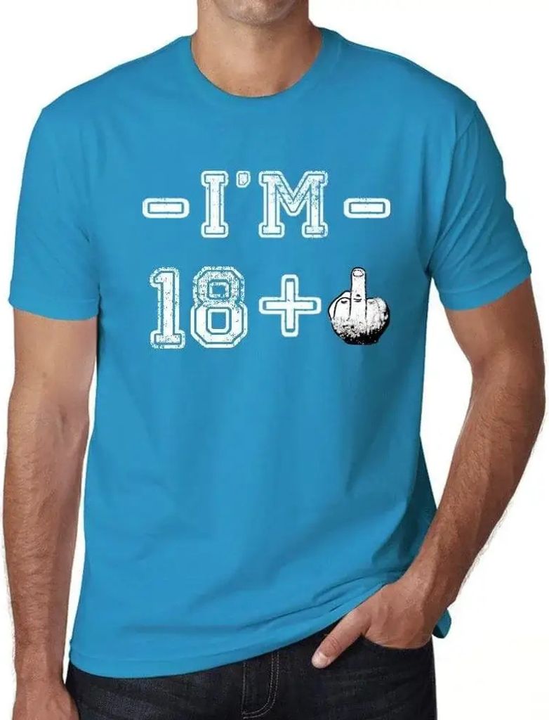 Herren Grafik T-Shirt 19 Jahre ich bin 18 + ein Mittelfinger – 19 Years I'm 18 + A Middle Finger – Geschenk 19. Geburtstag Jahrestag 19 Jahre J...