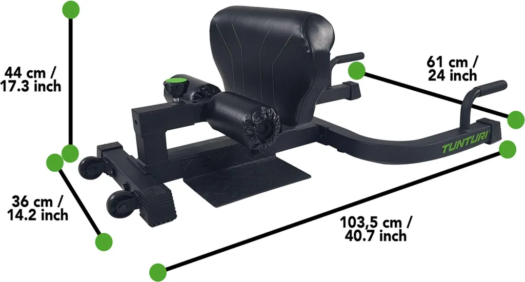 Appareil Sissy Squat Tunturi WT20 Banc de Musculation Compact pour Domicile - 8