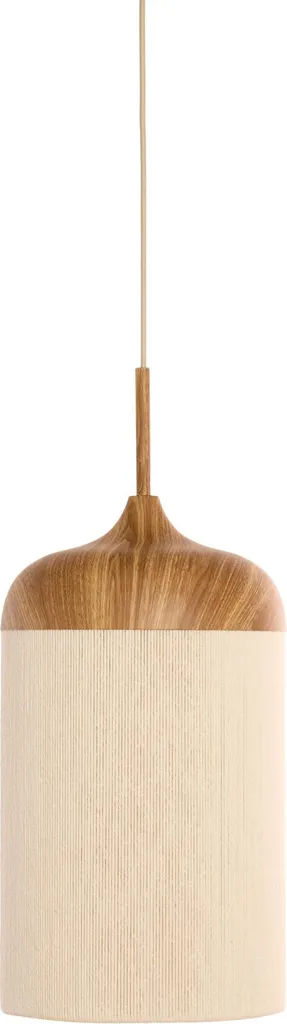 Petite suspension Dania beige pour chambre ou cuisine coton Ø 16cm E27