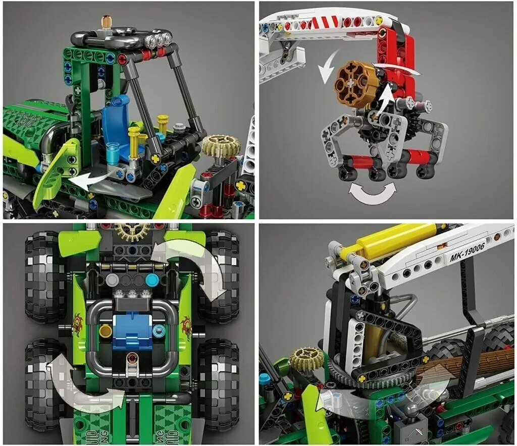 Mould King 19006 Machine Forestière Pneumatique RC Blocs de Construction
