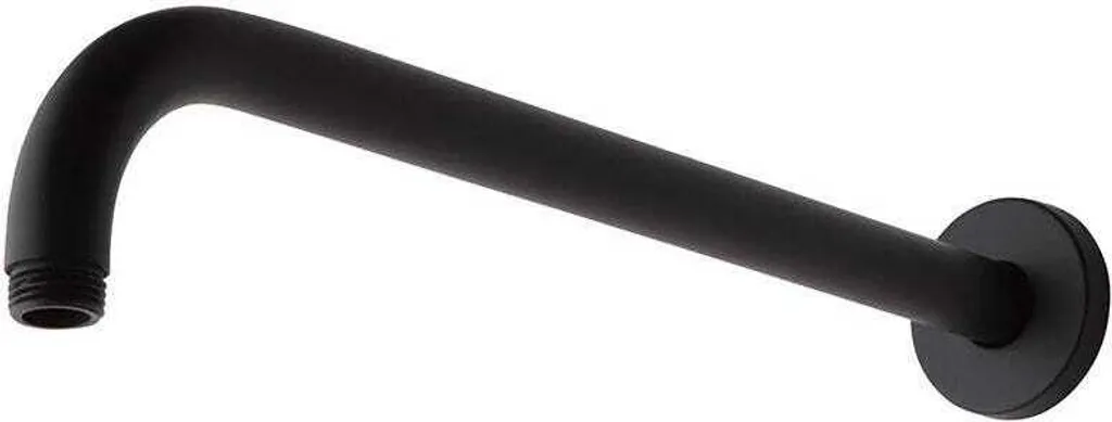 Braccio Doccia Tondo Nero Opaco Curvo per Soffione | Design Italiano