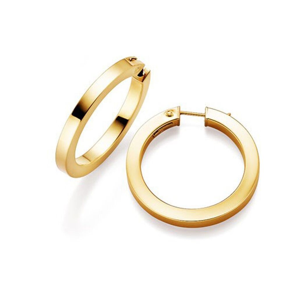 Creole Creolen ca. 33x2,8mm Ohrringe Ohrschmuck 585 Gold Gelbgold eckig Damen