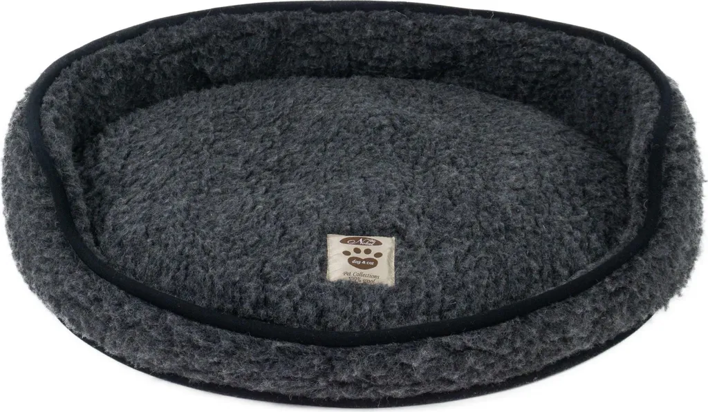 Couchage chaud Kampol Duo Tombler en laine noire pour chien taille L