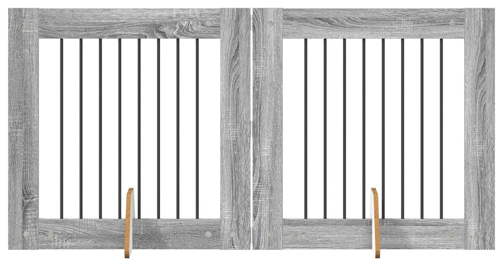 vidaXL Hundetor mit Ständern 2 pcs Graues Sonoma 80 x 80 cm