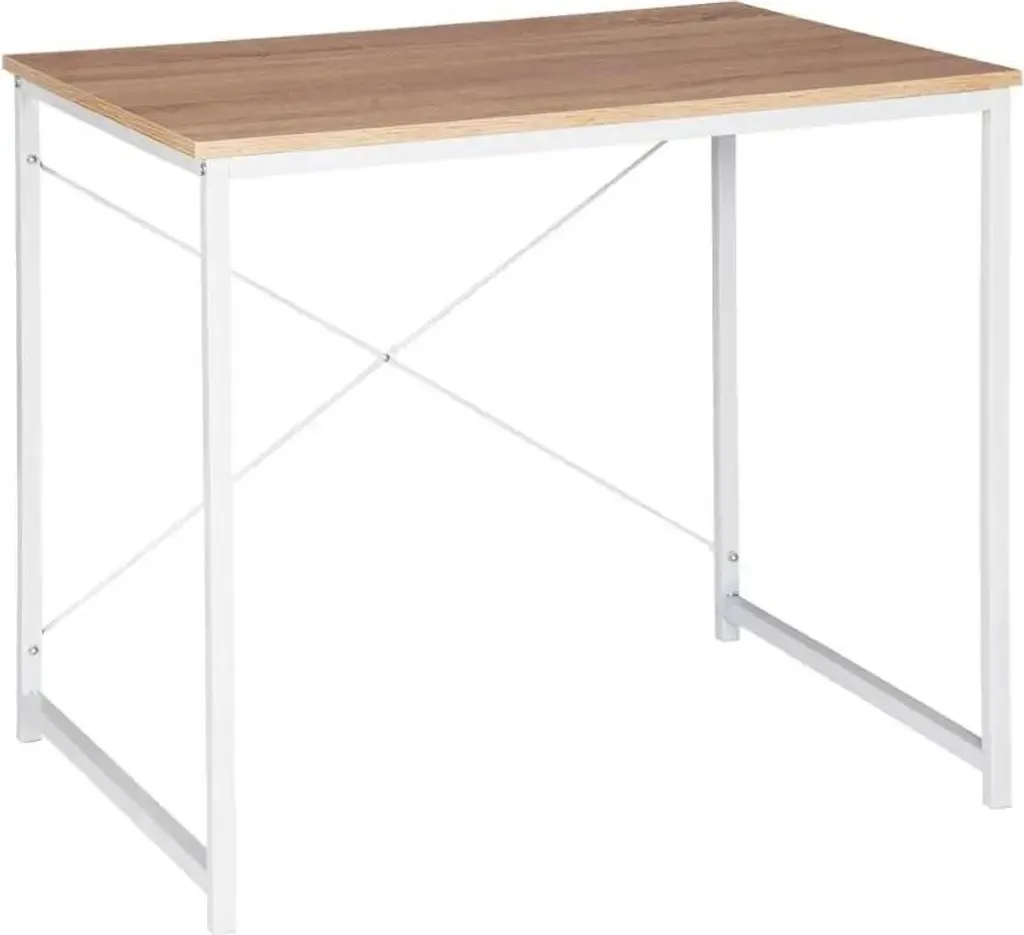 Scrivania Professionale 80x60 Portata 50kg | Struttura Acciaio Bianca