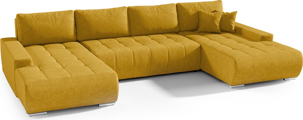 U-Sofa 5-sitzig umwandelbar Truhe Jonas Gelb