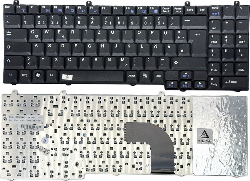 DEUTSCHE - Tastatur Keyboard kompatibel für Medion Akoya MD97490, S5610, P8614, P8612
