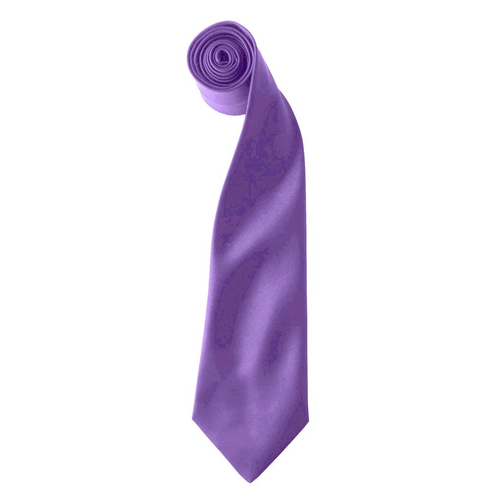 Premier Herren Satin-Krawatte zum Anklipsen (2 Stück/Packung) RW6940 (Einheitsgröße) (Kräftiges Violett)